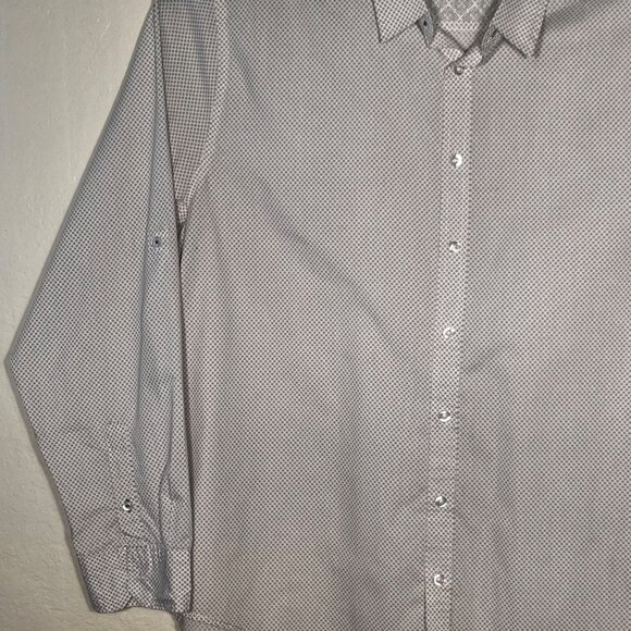 Tranquility & Mayhem 3XL Dress Shirt Geometric LS Roll-tab Button-Up Plus Size - Picture 7 of 16